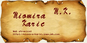 Miomira Karić vizit kartica